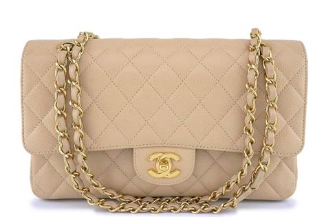 chanel bag beige caviar